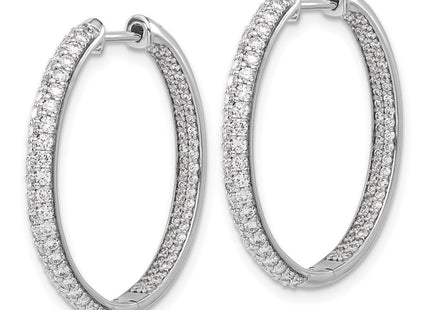 14k White Gold Diamond In/Out Hinged Hoop Earrings (Style EM4255-150-WA)