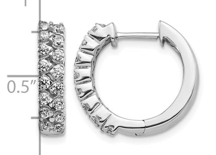 14K white gold diamond hoop earrings, alternate view