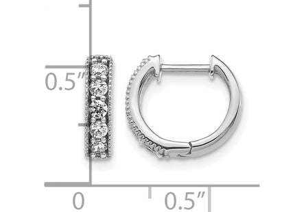 14K white gold diamond hoop earrings, further view
