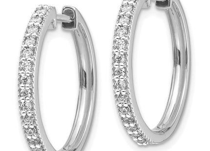 14k White Gold Diamond Milgrain Hinged Hoop Earrings (Style EM4273-036-WA)