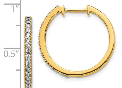 14k Yellow Gold Diamond Milgrain Hinged Hoop Earrings (Style EM4273-036-YA)