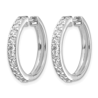 14K White Gold Diamond Milgrain Hinged Hoop Earrings, 21 x 21mm