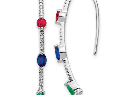 14k White Gold Earrings Style EM4313 - Classique Jewelry Inc.