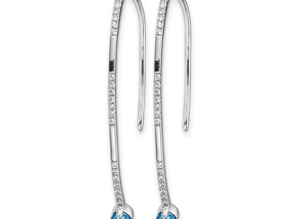 14K white gold diamond earrings, alternate view