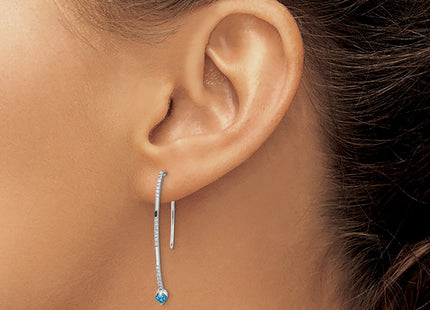 14K white gold diamond earrings, another view