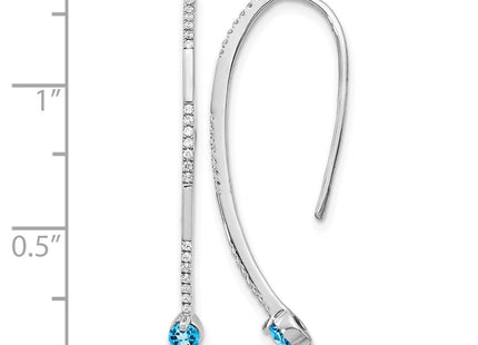 14K white gold diamond earrings, further view