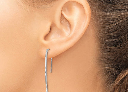 14k White Gold Diamond and Blue Topaz Earrings (Style EM4314-BT-020-WA)