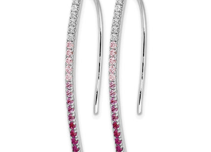 14K white gold diamond earrings, alternate view