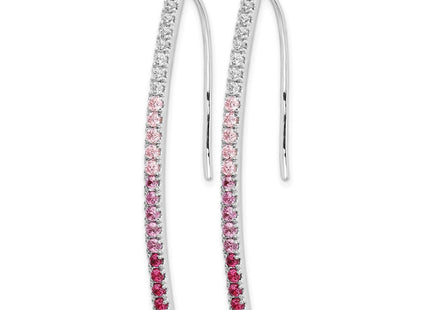 14K white gold diamond earrings, alternate view