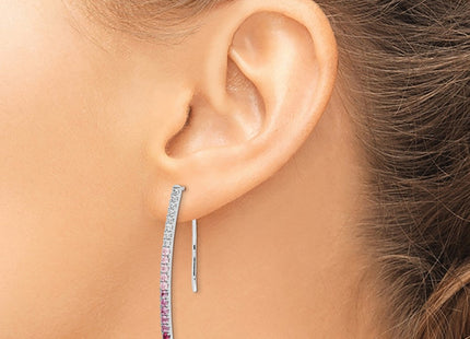 14K white gold diamond earrings, another view