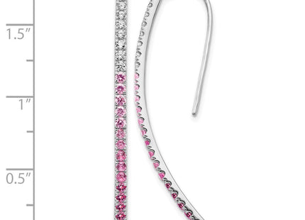 14K white gold diamond earrings, further view