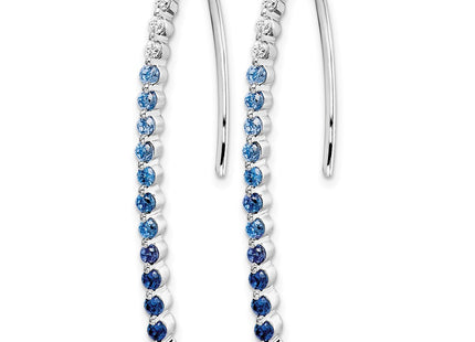 14K white gold diamond earrings, alternate view