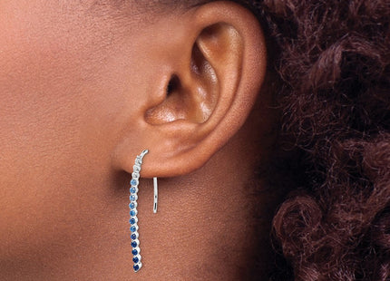 14K white gold diamond earrings, another view