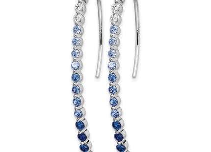14K white gold diamond earrings, alternate view