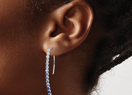 14K white gold diamond earrings, another view