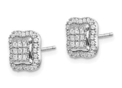 14k White Gold Earrings Style EM4370 - Classique Jewelry Inc.