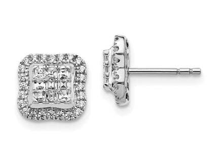 14k White Gold Earrings Style EM4370 - Classique Jewelry Inc.