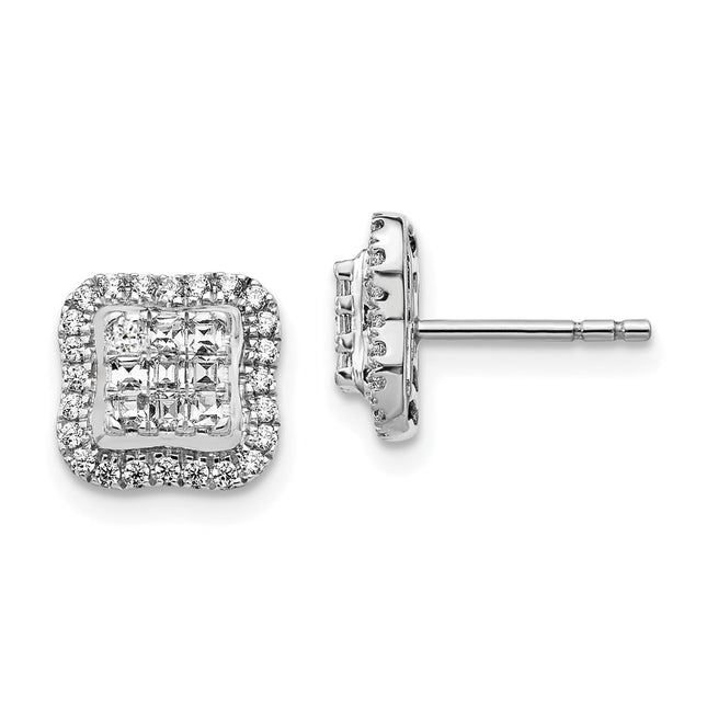 14k White Gold Earrings Style EM4370 - Classique Jewelry Inc.
