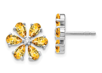 14k White Gold Earrings Style EM4377 - Classique Jewelry Inc.