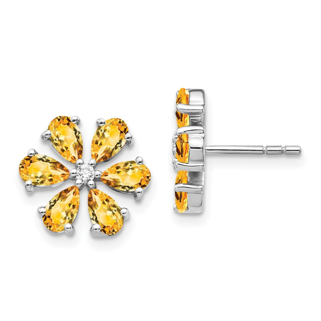 14k White Gold Earrings Style EM4377 - Classique Jewelry Inc.