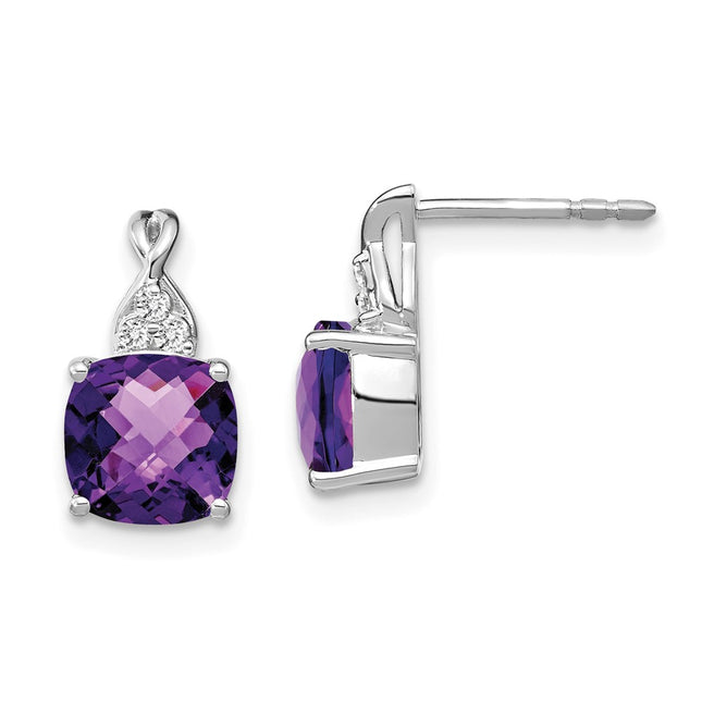 14k White Gold Earrings Style EM4393 - Classique Jewelry Inc.