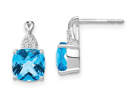 14k White Gold Earrings Style EM4393 - Classique Jewelry Inc.