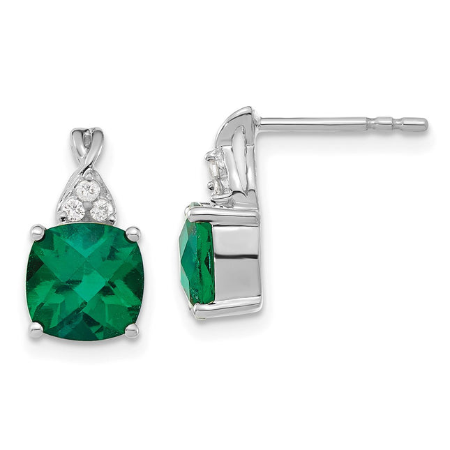 14k White Gold Earrings Style EM4393 - Classique Jewelry Inc.