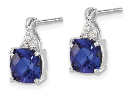 14k White Gold Earrings Style EM4393 - Classique Jewelry Inc.