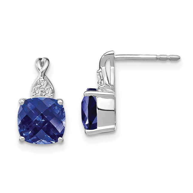 14k White Gold Earrings Style EM4393 - Classique Jewelry Inc.