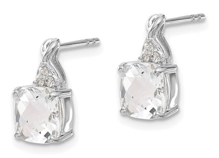 14k White Gold Earrings Style EM4393 - Classique Jewelry Inc.