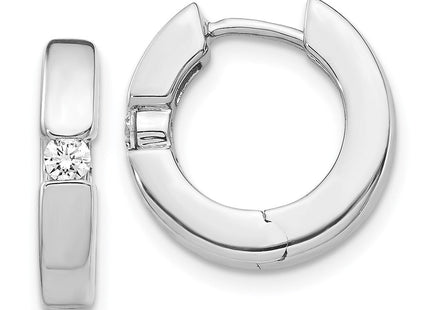 14k White Gold AA Diamond Hinged Hoop Earrings (Style EM5354-016-WA)
