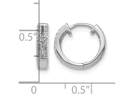 14K white gold diamond hoop earrings, further view
