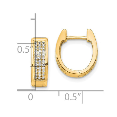 14K Diamond Small Hinged Oval Hoop Earrings