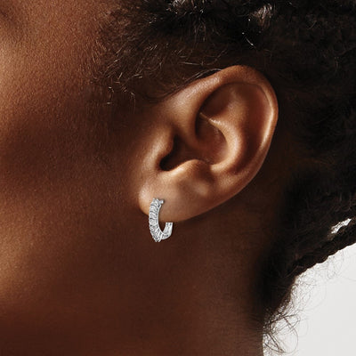 14K White Gold Fancy Hinged Diamond Earrings