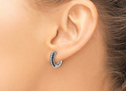 14K white gold diamond hoop earrings, another view