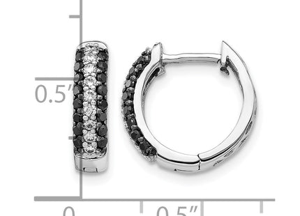 14K white gold diamond hoop earrings, further view