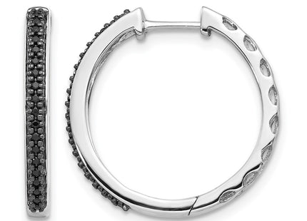 14K white gold diamond hoop earrings