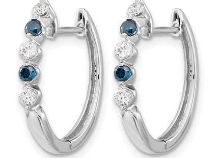 14K white gold diamond hoop earrings, alternate view