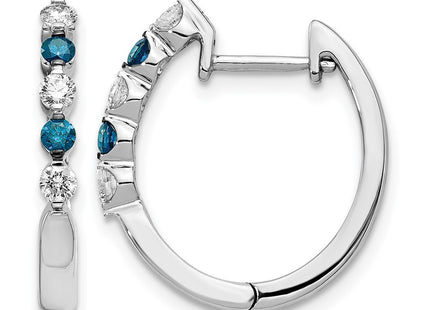 14K white gold diamond hoop earrings