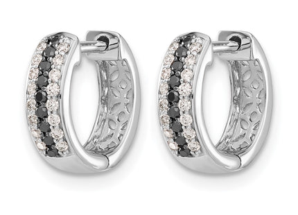 14K white gold diamond hoop earrings, alternate view