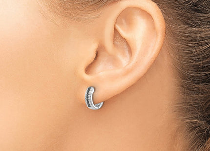 14K white gold diamond hoop earrings, another view
