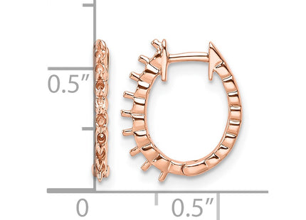 14K rose gold oval hoop earrings, alternate view