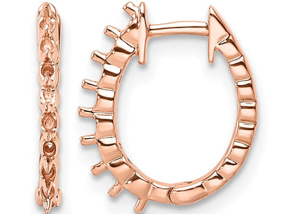 14K rose gold oval hoop earrings