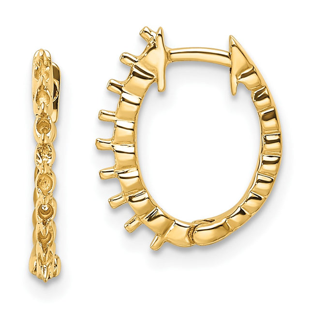 14K gold diamond hoop earrings