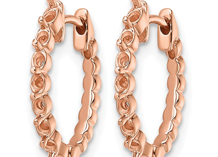 14K rose gold oval hoop earrings, alternate view