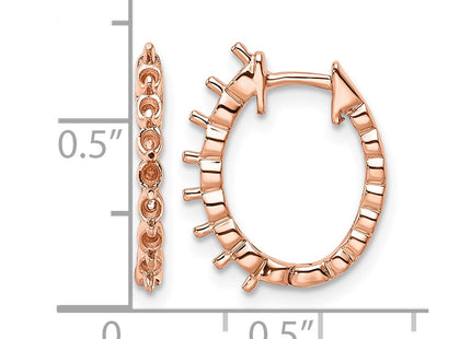 14K rose gold oval hoop earrings, another view