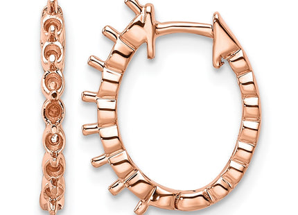 14K rose gold oval hoop earrings