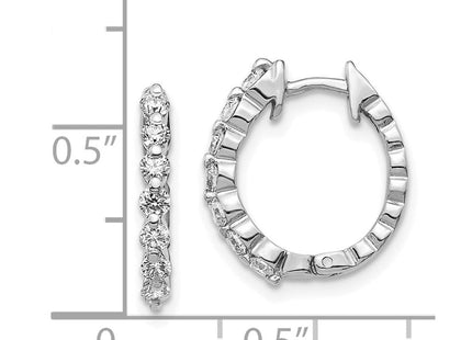 14k White Gold AA Diamond Hinged Hoop Earrings (Style EM5409-050-WA)