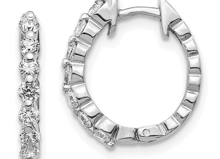 14k White Gold AA Diamond Hinged Hoop Earrings (Style EM5409-050-WA)