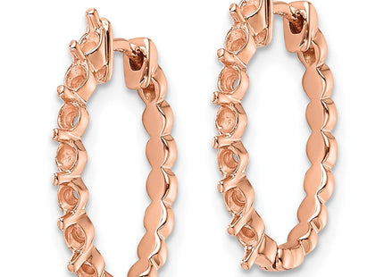 14k Rose Oval Hinged Hoop Earring Mountings (Style EM5410-075-R)